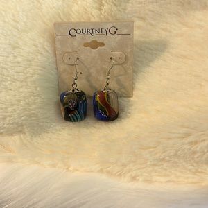 Multicolored earrings by Courtney G. New.